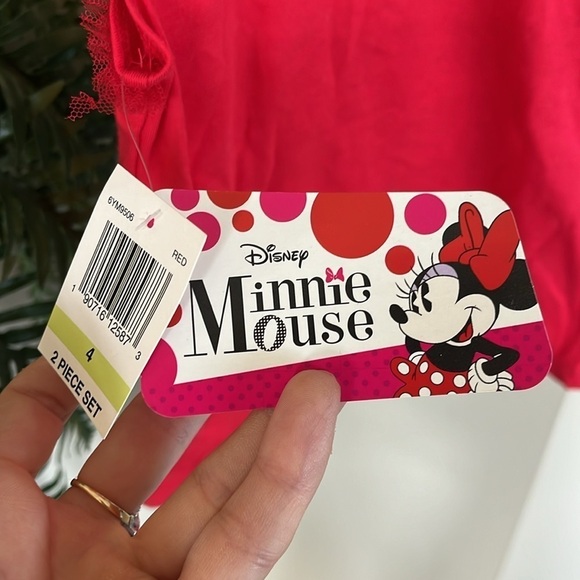 Brand New Disney All-American Minnie Mouse 2-Piece Set Shirt Blue Ruffle Skirt - Picture 4 of 13